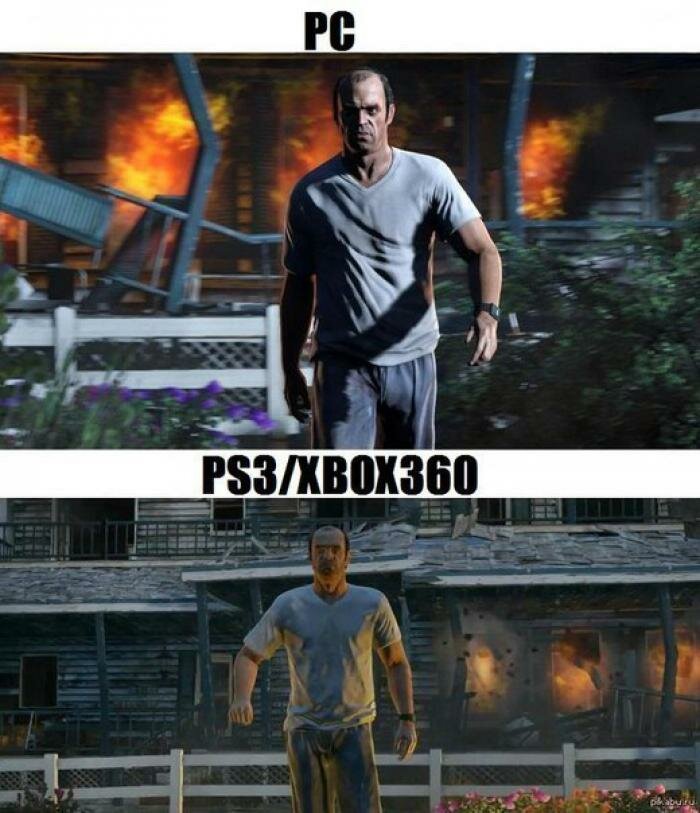 Разница в графике GTA 5 на PC 